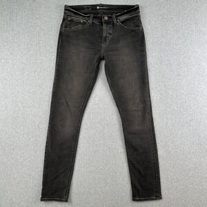 Levi's Jeans Womens 28 Black Boyfriend Skinny Fit Faded Denim Pants Mid Rise